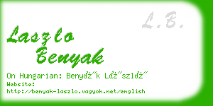 laszlo benyak business card